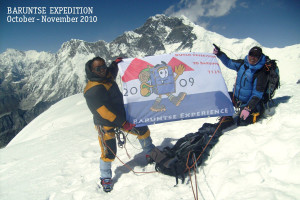 Ngima Sherpa (Left) on Baruntse Expedition 2010)